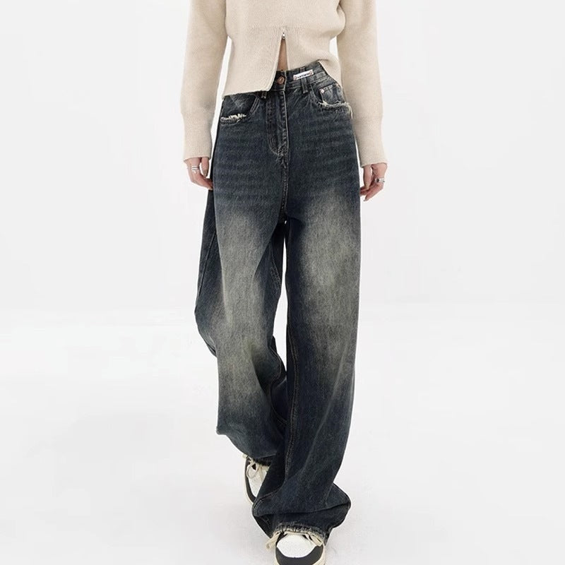 High Waist Wide Leg Jeans Large Size Women