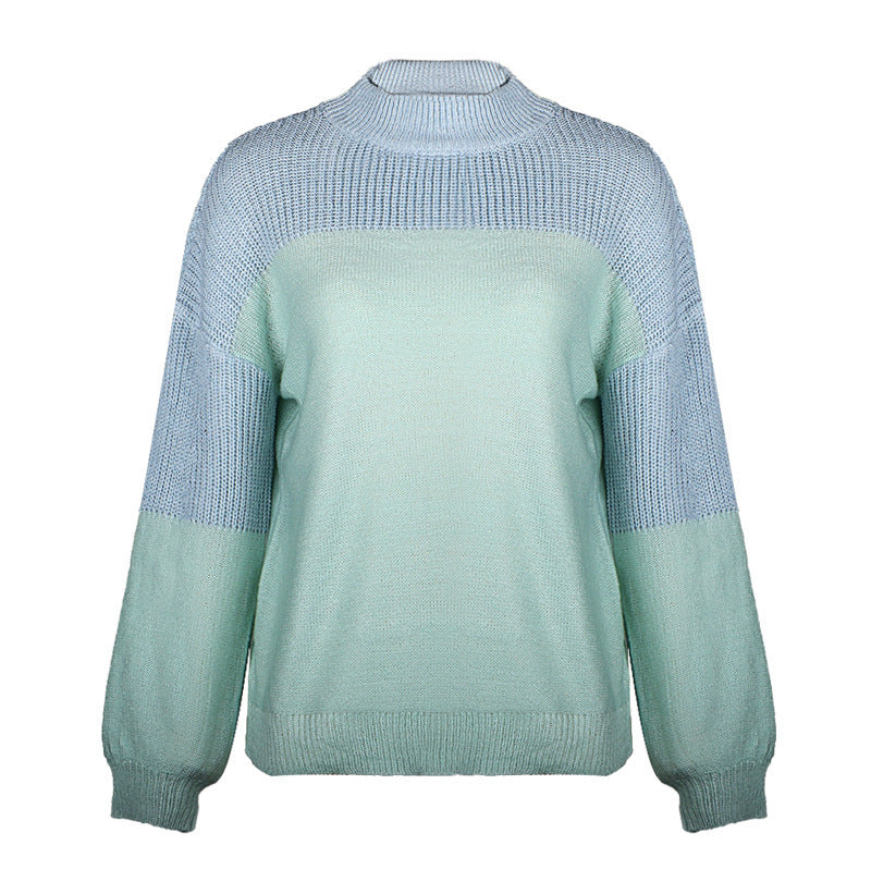 Long sleeve sweater solid color turtleneck sweater