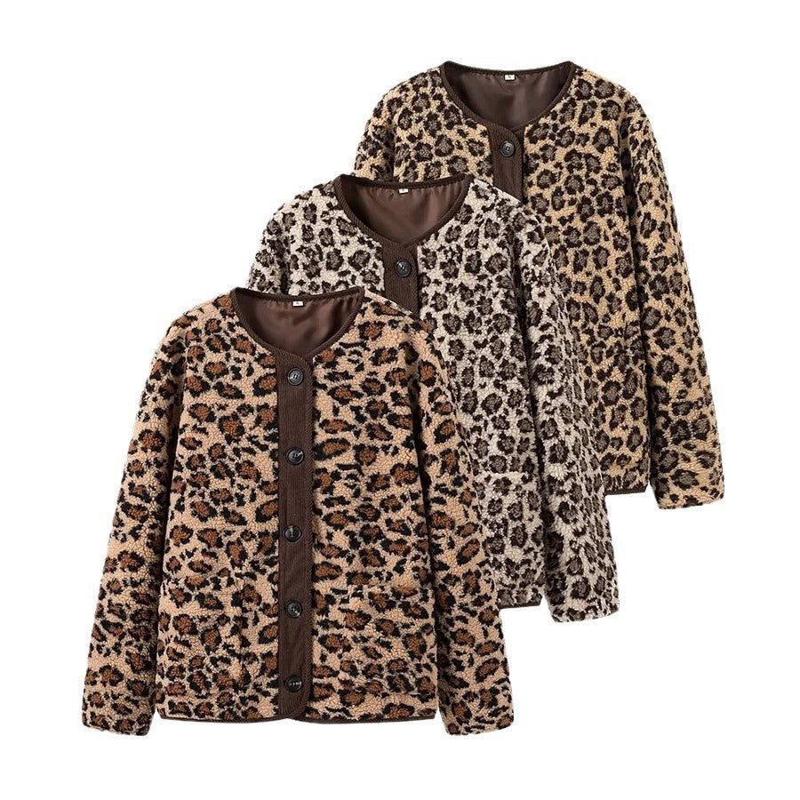 Women's Fashion Street Hipster Leopard Print Coat