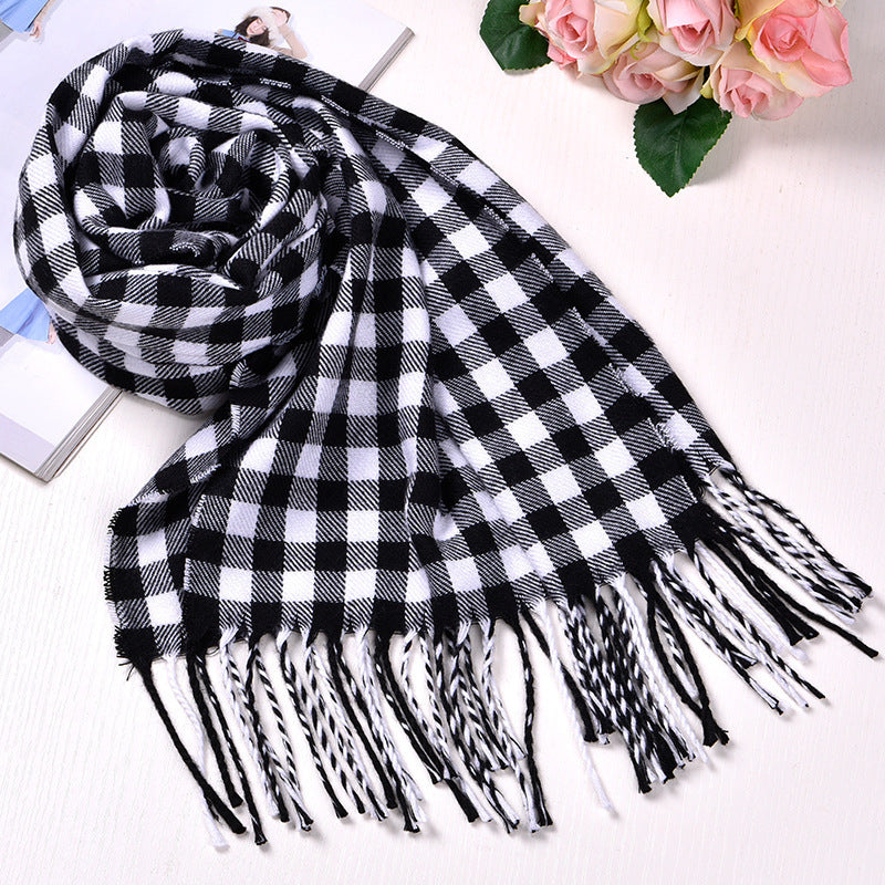 Autumn And Winter British Style Plaid Scarf Winter