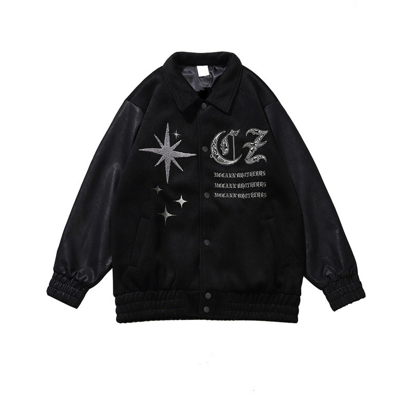 Vintage Letter Embroidered Baseball Jacket