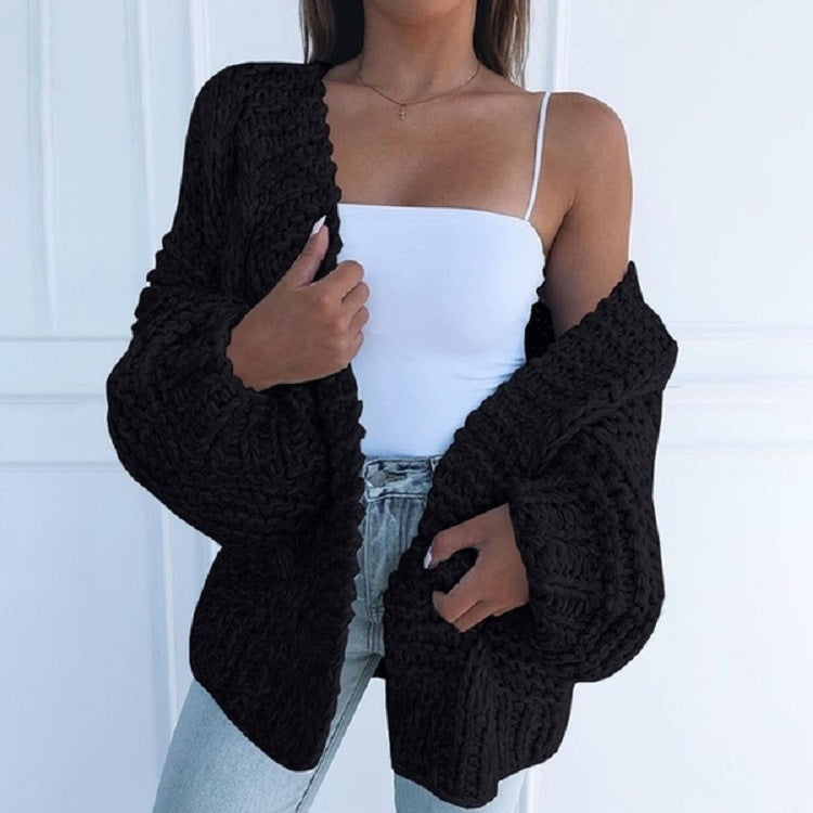 Mode Vrouwen Winter Faux Mohair Gebreide Trui Losse Warme Cardigan Casual Jas Vrouwen Trui