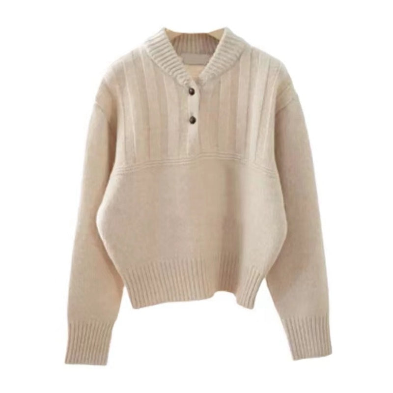 Herfst en winter warmte trui niche revers tops vrouwelijke winter