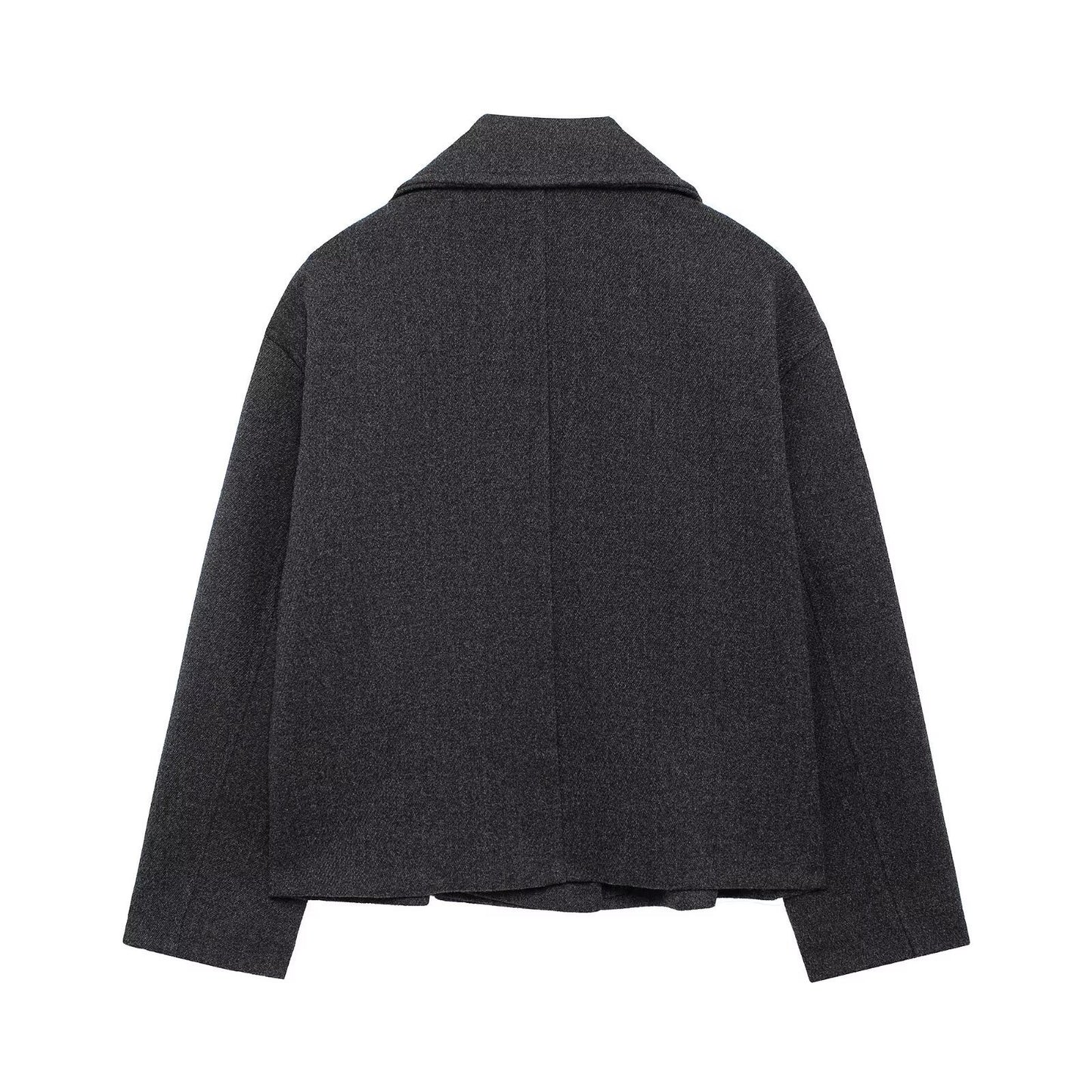 Elegant Lapel Double Breasted Woolen Coat