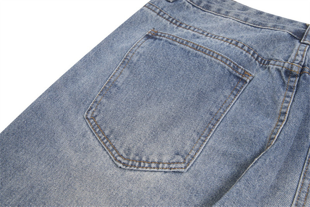 Punk Washed And Worn Jeans Fashion Brand High Street Women