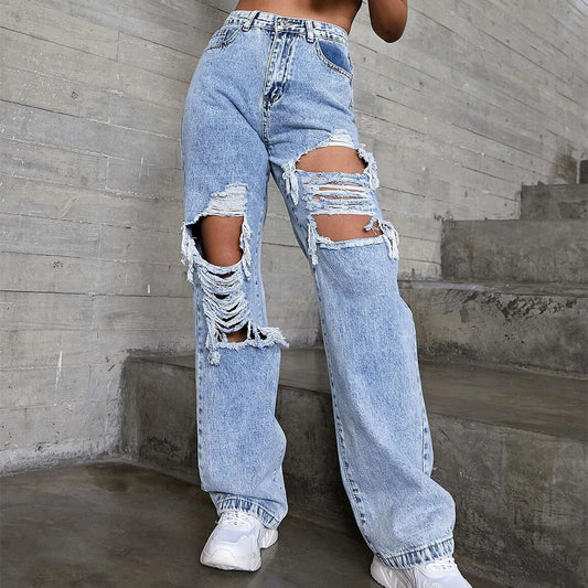 Women's Fashion Ripped Jeans