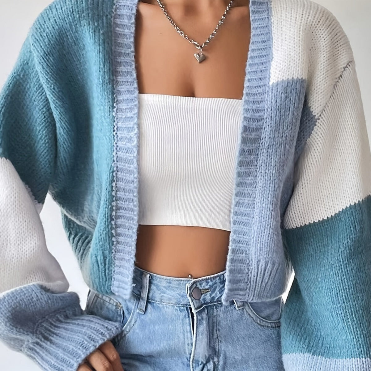 Cardigan Sweater Striped Long Sleeve Sweater Coat