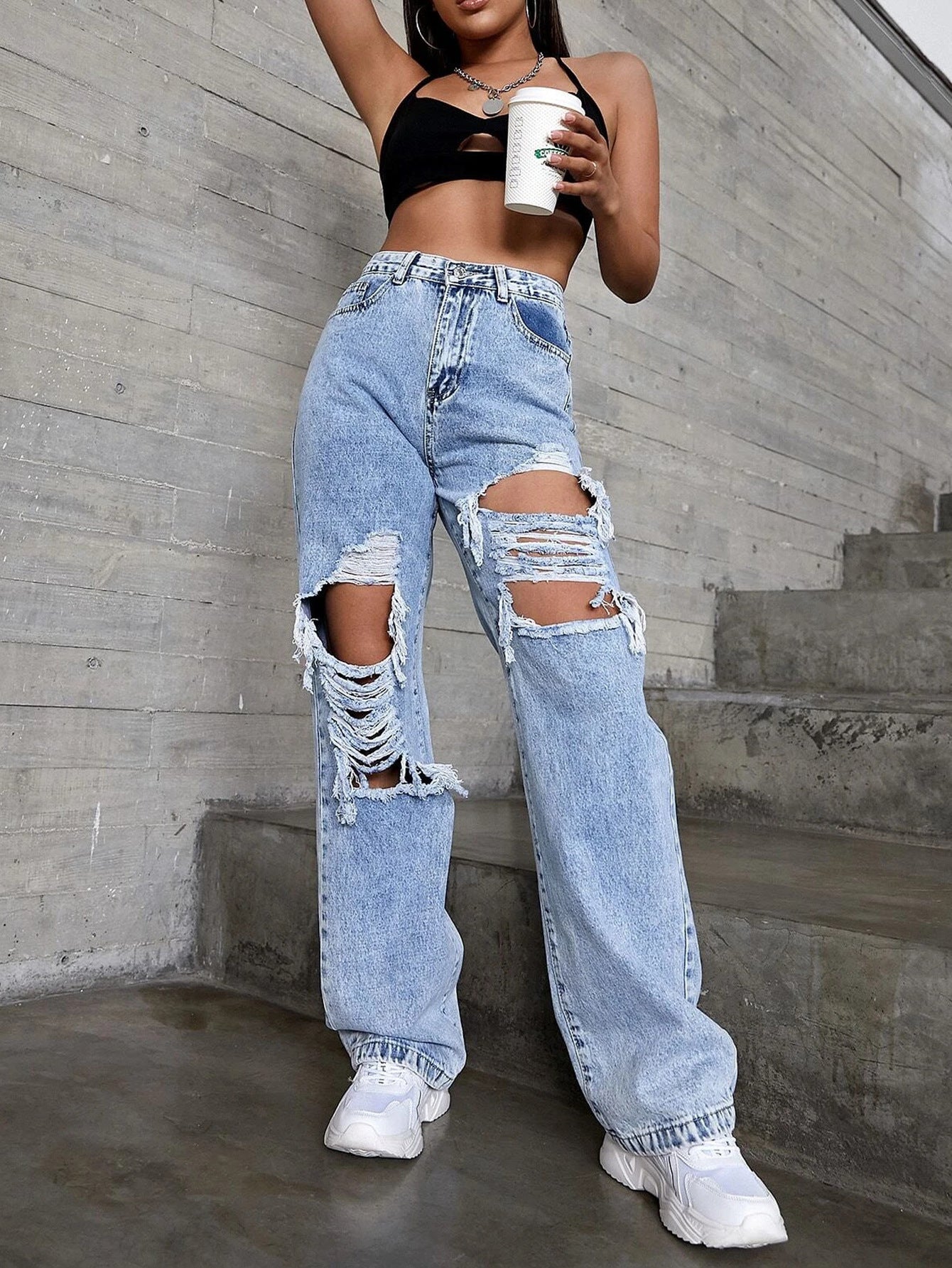 Women's Fashion Ripped Jeans