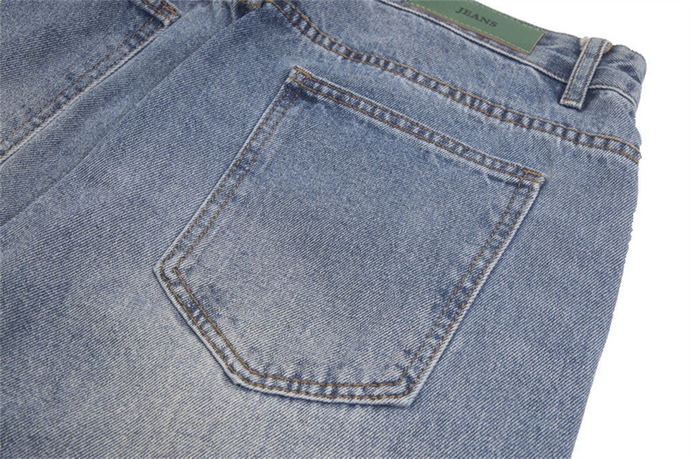 Punk Washed And Worn Jeans Fashion Brand High Street Women