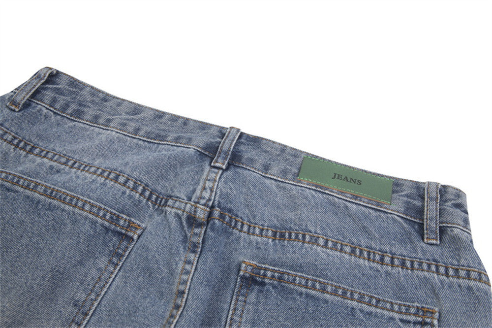 Punk Washed And Worn Jeans Fashion Brand High Street Women