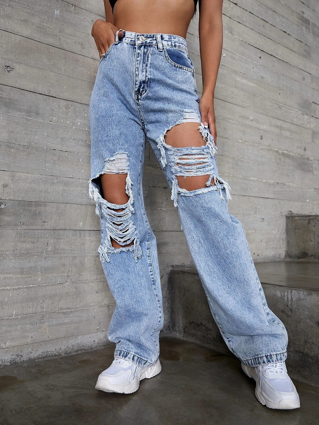 Women's Fashion Ripped Jeans