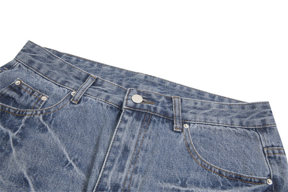 Punk Washed And Worn Jeans Fashion Brand High Street Women